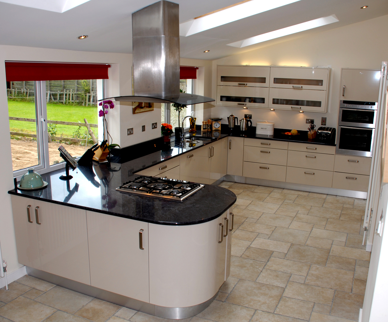 High Gloss Kitchen Peninsul